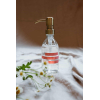 Wellmark Handzeep helder glas messing pomp 250ml tekst MAY ALL YOUR TROUBLES BE BUBBLES Roze label SW773936
