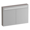 BRAUER Promise Deluxe armoire de toilette - 100x70x15cm - avec éclairage - 2 portes miroir doubles - Bois Grège SW1203636