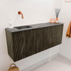 Mondiaz JOYA-DLUX 100cm toiletmeubel - kleur Shadow - Wastafel FAYE positie Links Zonder kraangat kleur Sombra. SW1425203