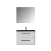 Tiger Boston Meuble salle de bains 80x62x45cm avec 1 trou 2 tiroirs softclose montage droite et gauche avec armoire miroir bois blanc brillant SW106773 Tiger Boston Meuble salle de bains 80x62x45cm avec 1 trou 2 tiroirs softclose montage droite et gauche avec armoire miroir bois blanc brillant SW106773