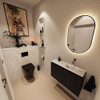 MONDIAZ TURE-DLUX Meuble toilette - 80cm - Urban - EDEN - vasque Ostra - position droite - sans trou de robinet SW1104668