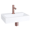 Differnz Flat pack lave-mains – 38 x 24 x 8 cm – céramique blanche – robinet droit cuivre SW373108