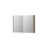 INK SPK2 spiegelkast – 100x74x14 cm – 2 deuren, dubbelzijdige spiegeldeuren – Greige eiken SW353323