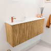 Mondiaz JOYA 101.6cm toiletmeubel - ronding rechts kleur Oak - Wastafel FAYE positie Links 1 kraangat kleur Talc. SW1421172