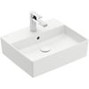 Villeroy & Boch memento 2.0 opzetwastafel - met 1 kraangat - 50x42cm CeramicPlus - met overloop - Stone White (mat wit) SW209585