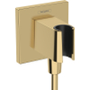 Hansgrohe FixFit E wandaansluitbocht - met handdouchehouder - polished gold optic (goud) SW1434290