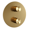 BRAUER Stripe Thermostat encastrable 3 voies - rond - parties encastrées et apparentes - or brossé PVD SW1434824