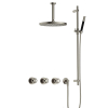 Hotbath Cobber @Work Regendoucheset - inbouw - 15cm plafondarm - 30cm ronde hoofddouche - staafhanddouche - glijstang - Geborsteld nikkel SW678055