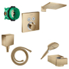 Hansgrohe Raindance e Ensemble de douche - pomme de douche - douchette - support de douchette - robinet encastré - élément encastré - flexible de douche - coude mural - bronze brossé SW1208564