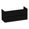 Saniclass New Future onderkast 119x45.5x55cm greeploos hangend 2 sifonuitsparingen met 4 softclose lades MDF hoogglans zwart SW25151 Saniclass New Future onderkast 119x45.5x55cm greeploos hangend 2 sifonuitsparingen met 4 softclose lades MDF hoogglans zwart SW25151