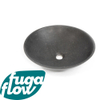 FugaFlow Efficiente Arredo Waskom 42x42x12cm - rond - natuursteen basalt Gepolijst zwart - Black Friday - SW1123201