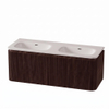 Royal Plaza Terra Edge Ensemble meuble de salle de bains - 120x44.7x46cm - vasque en solid surface blanc mat - 2 vasques - 2 trous de robinet - 2 tiroirs - châtaignier (noyer) SW1471917