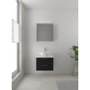 Bruynzeel Combo badmeubelset 60x45cm 1 wasbak 2 lades met spiegelkast met softclose ceramic zwart eiken SW383500 Bruynzeel Combo badmeubelset 60x45cm 1 wasbak 2 lades met spiegelkast met softclose ceramic zwart eiken SW383500