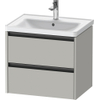 Duravit Ketho.2 Wastafelonderbouwkast - met 2 laden - 63.4x45.5x54.9cm - met grepen antraciet - betongrijs mat SW771874