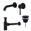 FortiFura Calvi Slim Kit mitigeur lavabo - robinet encastrable - bonde nonobturable - siphon design - Noir mat SW911745