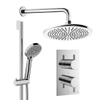 Crosswater MPRO Regendoucheset inbouw - 2 hendels - 30cm douchekop - handdouche - glijstang - wandarm - chroom SW1472619