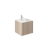 Crosswater Limit Ensemble meuble salle de bains - 50x45x45cm - 1 tiroir - vasque en verre - Modern Oak/Anthracite SW1126107