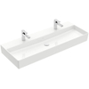 Villeroy & Boch Memento 2.0 lavabo - dessous rectifié 120x47cm - sans trop-plein 2 trous de robinet ceramic+ blanc SW358465