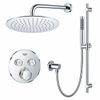 Grohe - Adema Rise ensemble de douche pluie – douche de tête Ø 25 cm – bras mural courbé 20 cm – douchette bâton – barre de douche 90 cm – chrome SW804539
