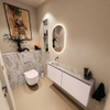 MONDIAZ TURE-DLUX Meuble toilette - 120cm - Rosee - EDEN - vasque Glace - position gauche - sans trou de robinet SW1103487