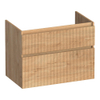 BRAUER Delight Wavy meuble sous-lavabo 80 2 tiroirs softclose - sans poignées - 1 découpe pour siphon - Forest Tan SW1199584
