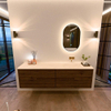 Mondiaz CIRO-DLUX Ensemble de meubles de salle de bains - 180x45x50cm - Plan vasque solid surface Meli - 1 vasque à droite - sans trous de robinet - 4 tiroirs - Dusk SW1533189