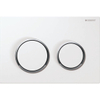 Plaque de commande Geberit Omega20 - chasse d'eau à 2 boutons - rond - blanc/chrome brillant/blanc 0700237