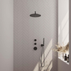 BRAUER Black Edition inbouw regendoucheset – Ø30 cm hoofddouche – 40 cm gebogen wandarm – staafhanddouche SW538344