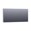 Saniclass Dual spiegelkast 140x70x15cm verlichting geintegreerd rechthoek 3 draaideuren Mat Grijs MDF SW371725 Saniclass Dual spiegelkast 140x70x15cm verlichting geintegreerd rechthoek 3 draaideuren Mat Grijs MDF SW371725
