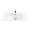 Sanicare q7 lavabo 75x45cm 1 trou pour robinet avec trop-plein rectangle céramique blanc SW536841