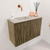 Mondiaz JOYA-DLUX 60cm toiletmeubel - kleur Dusk - Wastafel FAYE positie Links Zonder kraangat kleur Opalo. SW1423290