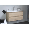 Adema Bella onderkast met keramiek wastafel 1 kraangat 100x55x46cm Eiken SW398132 Adema Bella onderkast met keramiek wastafel 1 kraangat 100x55x46cm Eiken SW398132