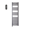 Sanicare HVS Elektrische Radiator - 172x60cm - 1127W - met afstandsbediening - thermostaat - chroom - linksonder - gunmetal (antraciet) SW1210837