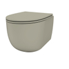QeramiQ Élan pack WC suspendu - 36.5x53cm - chasse d’eau profonde - sans rebord - siège fin - sabia mat (taupe) SW1477229