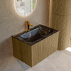 Mondiaz KURVE-DLUX Ensemble de meuble salle de bain - 70x46x40cm - 1 tiroir - lavabo en solid surface - milieu - 1 trou de robinet - Dusk SW1415245