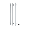 Hotbath &MORE Handdoekradiator - 57x115cm - rond - 3 stangen - verticaal - met schakelaar - chroom SW1245815