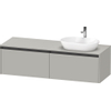 Duravit Ketho 2 meuble sous-lavabo avec plan de console avec 2 tiroirs pour vasque à droite 160x55x45.9cm avec poignées gris béton mat SW772651