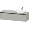 Duravit ketho meuble sous 2 vasques avec plaque console et 2 tiroirs pour vasque à droite 160x55x45.9cm avec poignées anthracite béton gris mat SW772651