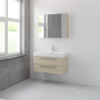 Bruynzeel Bando badmeubelset 90x45cm 1 kraangat 1 wasbak 2 lades met spiegelkast met softclose Composiet natuur eiken SW383392 Bruynzeel Bando badmeubelset 90x45cm 1 kraangat 1 wasbak 2 lades met spiegelkast met softclose Composiet natuur eiken SW383392