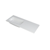 INK Faktor wastafel - 120x45x1.5cm - 1 wasbak links - 0 kraangaten - polystone wit glans SW207277