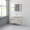 Bruynzeel Passo badmeubelset 69.8x100x46cm 1 kraangat 1 wasbak 2 lades met spiegelkast met softclose ceramic kasjmier grijs SW384753 Bruynzeel Passo badmeubelset 69.8x100x46cm 1 kraangat 1 wasbak 2 lades met spiegelkast met softclose ceramic kasjmier grijs SW384753