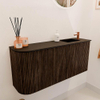 Mondiaz JOYA 91.6cm toiletmeubel - ronding links kleur Walnut - Wastafel FAYE positie Rechts 1 kraangat kleur Urban. SW1421385
