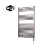 Sanicare HVW Elektrische Radiator - 111.8x60cm - 730W - wifi - thermostaat - chroom - rechtsonder - inox look (zilver) SW1185594