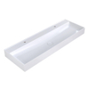 Arcqua Edge Lavabo à poser - 120x47x12cm - 2 trous de robinet - marbre de synthèse - blanc brillant SW1581325