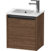 Duravit Ketho 2 meuble pour lave-mains avec 1 porte 41x29,2x44cm droite, avec poignée noyer foncé mat anthracite SW771991