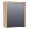 BRAUER natural wood Spiegelkast - 60x70x15cm - 1 rechtsdraaiende spiegeldeur - hout - grey oak SW30649