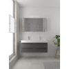 Bruynzeel Bando badmeubelset 120x45cm 2 kraangaten 2 wasbakken 4 lades met spiegelkast met softclose Composiet grafiet SW383398 Bruynzeel Bando badmeubelset 120x45cm 2 kraangaten 2 wasbakken 4 lades met spiegelkast met softclose Composiet grafiet SW383398