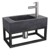 Differnz Force Fonteinset 40x22x9cm 1 kraangat recht mat chromen kraan met sifon en afvoerplug fontein Rechthoek Natuursteen Zwart SW373220 Differnz Force Fonteinset 40x22x9cm 1 kraangat recht mat chromen kraan met sifon en afvoerplug fontein Rechthoek Natuursteen Zwart SW373220
