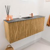 Mondiaz JOYA-DLUX 100cm meuble de toilette - couleur Oak - Vasque FAYE position Milieu 1 trou de robinet couleur Sombra. SW1424262