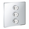 Grohe SmartControl partie extérieure de robinet d'arrêt - 3 boutons - adaptée à 3 fonctions - carrée - chrome SW104924